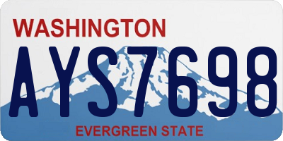 WA license plate AYS7698