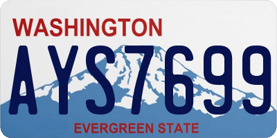 WA license plate AYS7699