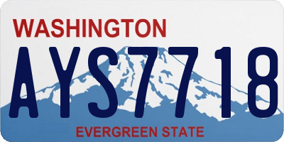 WA license plate AYS7718