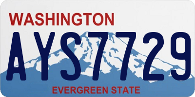 WA license plate AYS7729