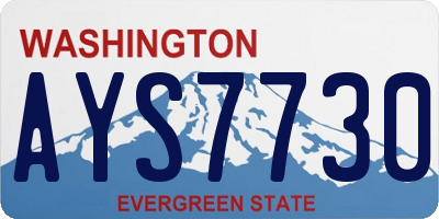 WA license plate AYS7730