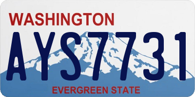WA license plate AYS7731