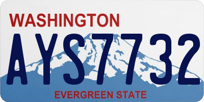 WA license plate AYS7732