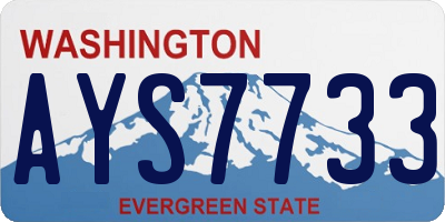 WA license plate AYS7733