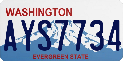 WA license plate AYS7734