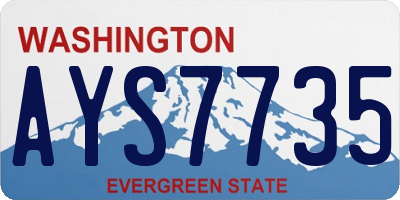 WA license plate AYS7735