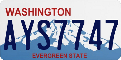 WA license plate AYS7747