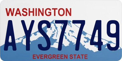 WA license plate AYS7749