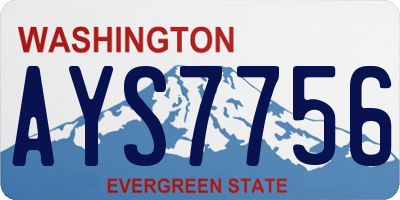 WA license plate AYS7756