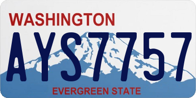 WA license plate AYS7757