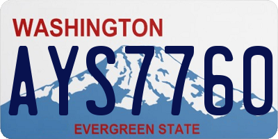 WA license plate AYS7760