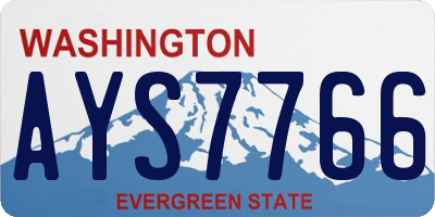 WA license plate AYS7766