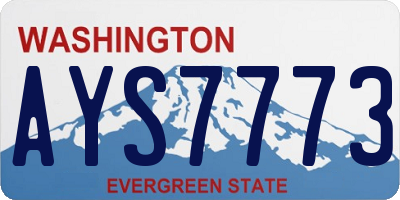 WA license plate AYS7773