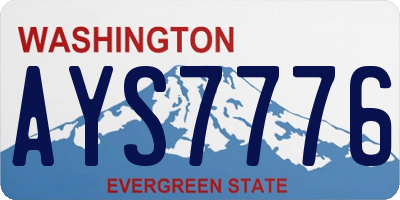 WA license plate AYS7776