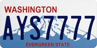WA license plate AYS7777