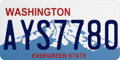 WA license plate AYS7780