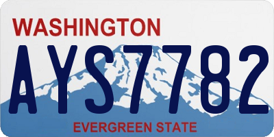 WA license plate AYS7782