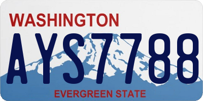 WA license plate AYS7788