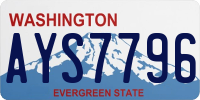 WA license plate AYS7796