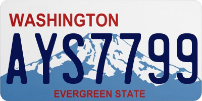 WA license plate AYS7799