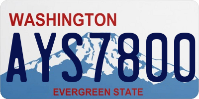 WA license plate AYS7800