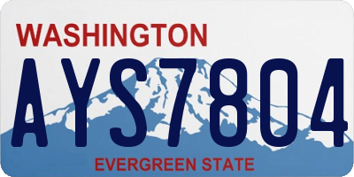 WA license plate AYS7804