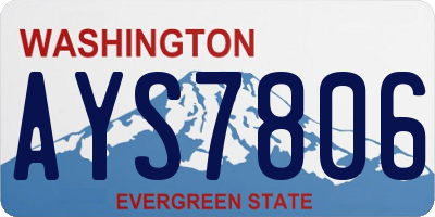 WA license plate AYS7806