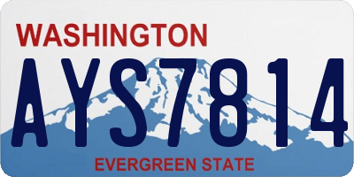 WA license plate AYS7814