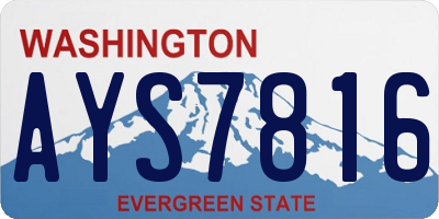 WA license plate AYS7816