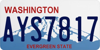 WA license plate AYS7817