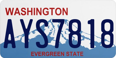 WA license plate AYS7818