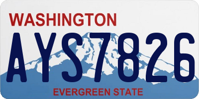 WA license plate AYS7826