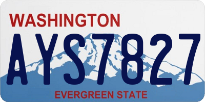 WA license plate AYS7827