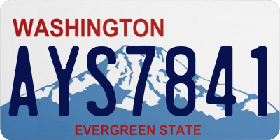 WA license plate AYS7841