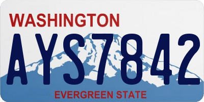 WA license plate AYS7842