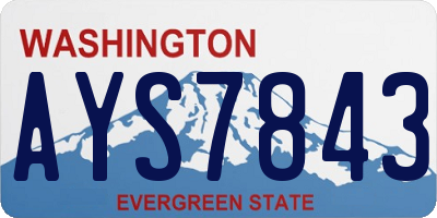 WA license plate AYS7843