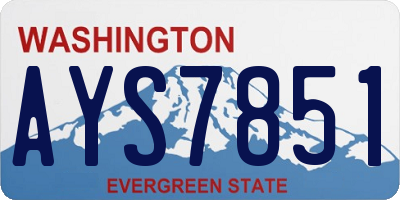 WA license plate AYS7851