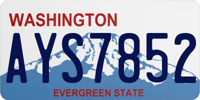 WA license plate AYS7852