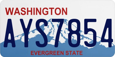 WA license plate AYS7854