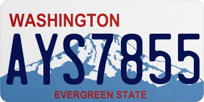 WA license plate AYS7855
