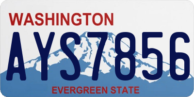 WA license plate AYS7856