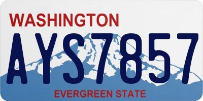 WA license plate AYS7857