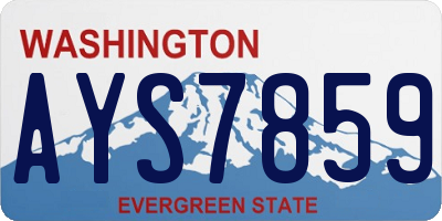 WA license plate AYS7859