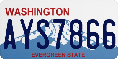 WA license plate AYS7866