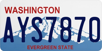 WA license plate AYS7870