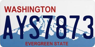 WA license plate AYS7873