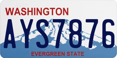 WA license plate AYS7876