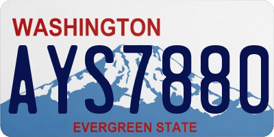 WA license plate AYS7880