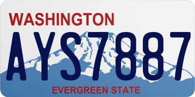 WA license plate AYS7887