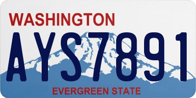 WA license plate AYS7891